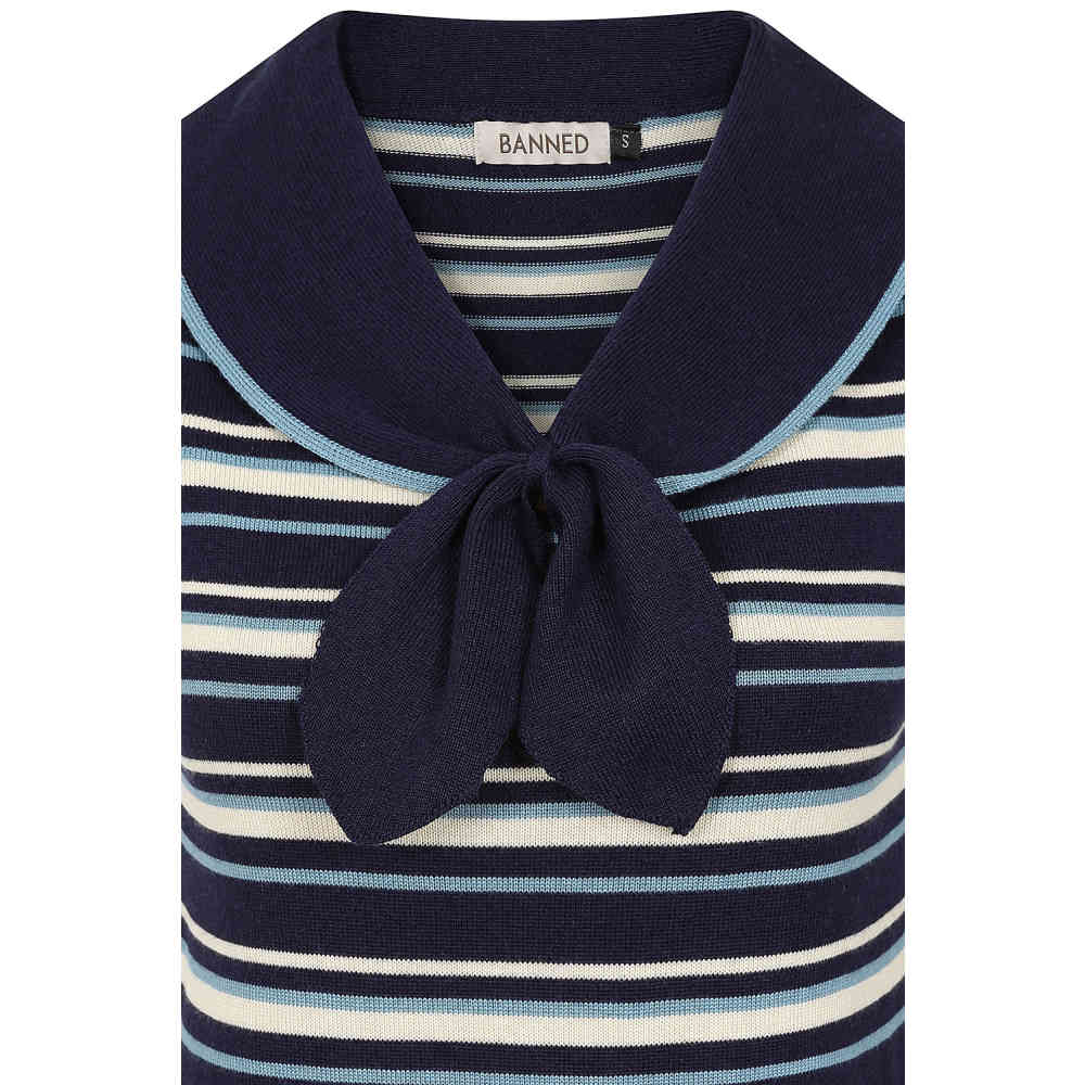 Banned - Maisie Striped Gebreide trui - Blauw